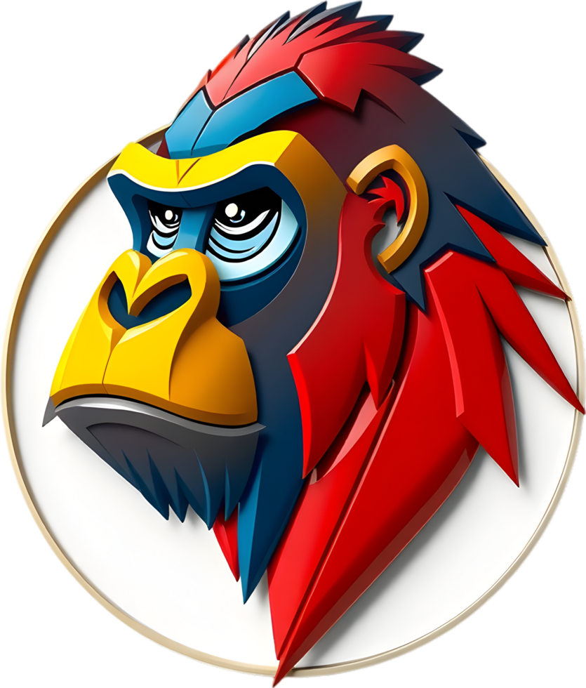 Dominant bold gorilla mascot with primal energy style. . png