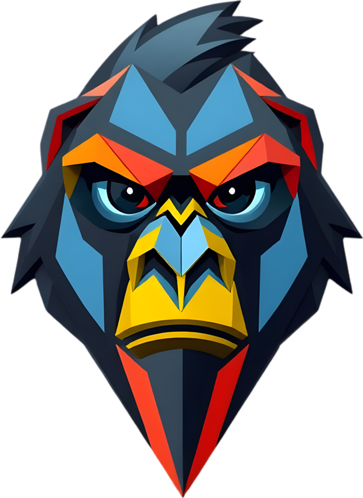 Dominant gorilla expression clipart design with wild bold power. . png