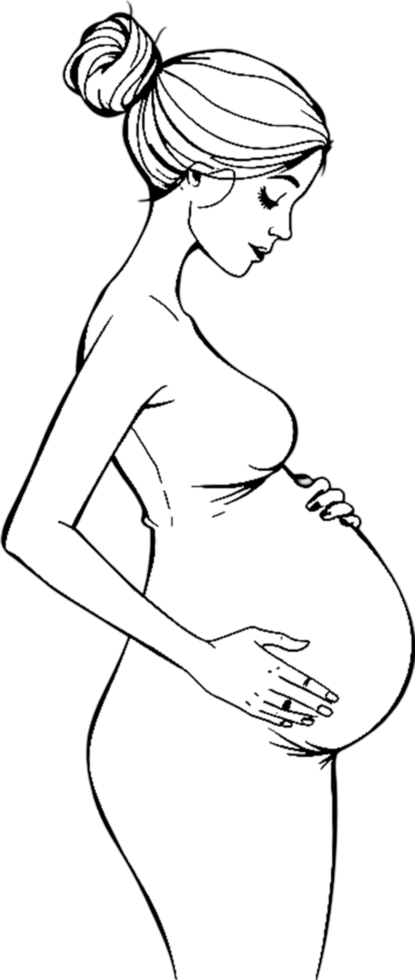 Captivating expecting woman with refined pose and gentle style. . png