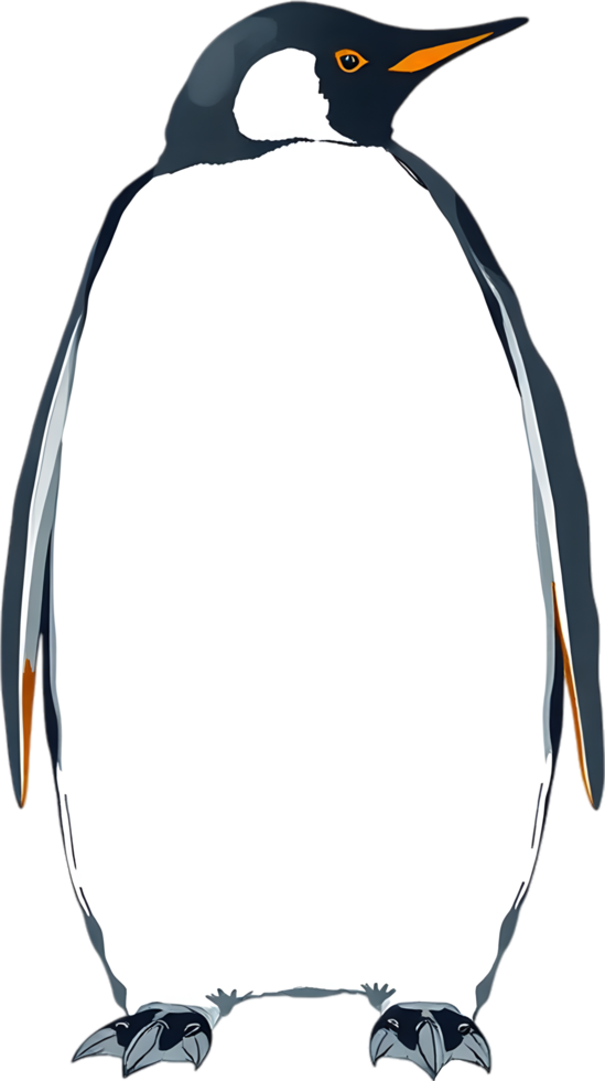 Wildlife art featuring regal emperor penguin. . png