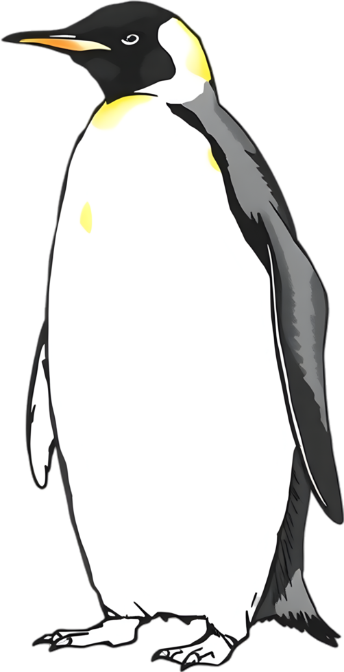 Serene portrait of a majestic emperor penguin. . png