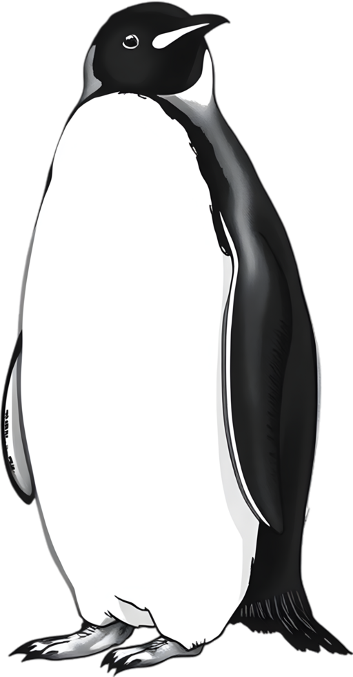 Noble cold-weather penguin in serene artwork. . png