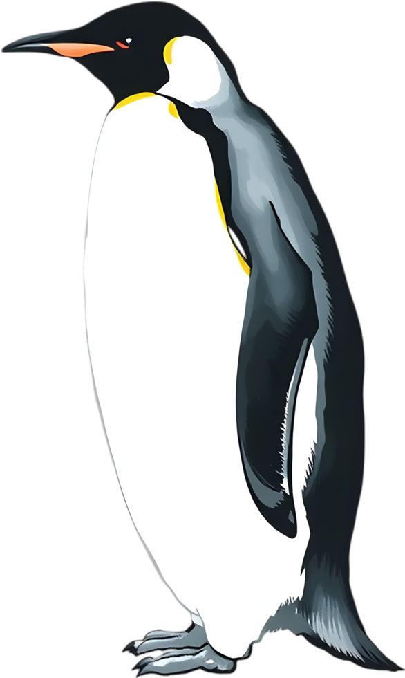 Emperor penguin showcasing elegant cold charisma. . png