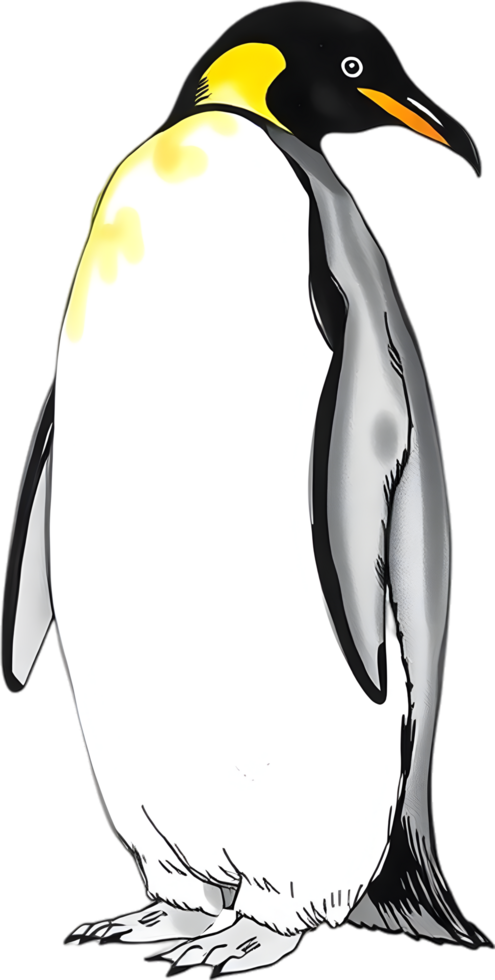 Penguin art displaying royal and majestic energy. . png