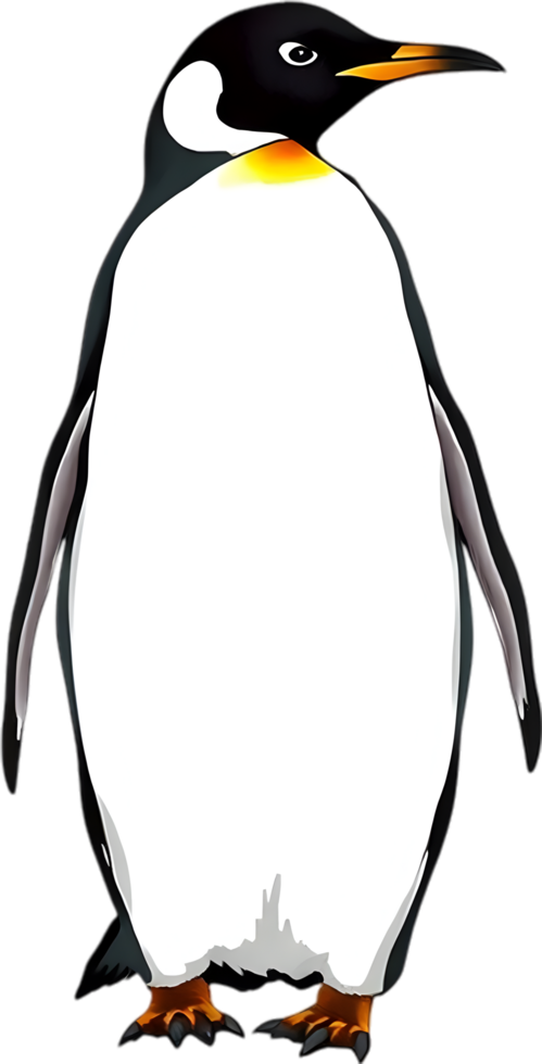 Regal posture of arctic penguin in snowy landscape. . png
