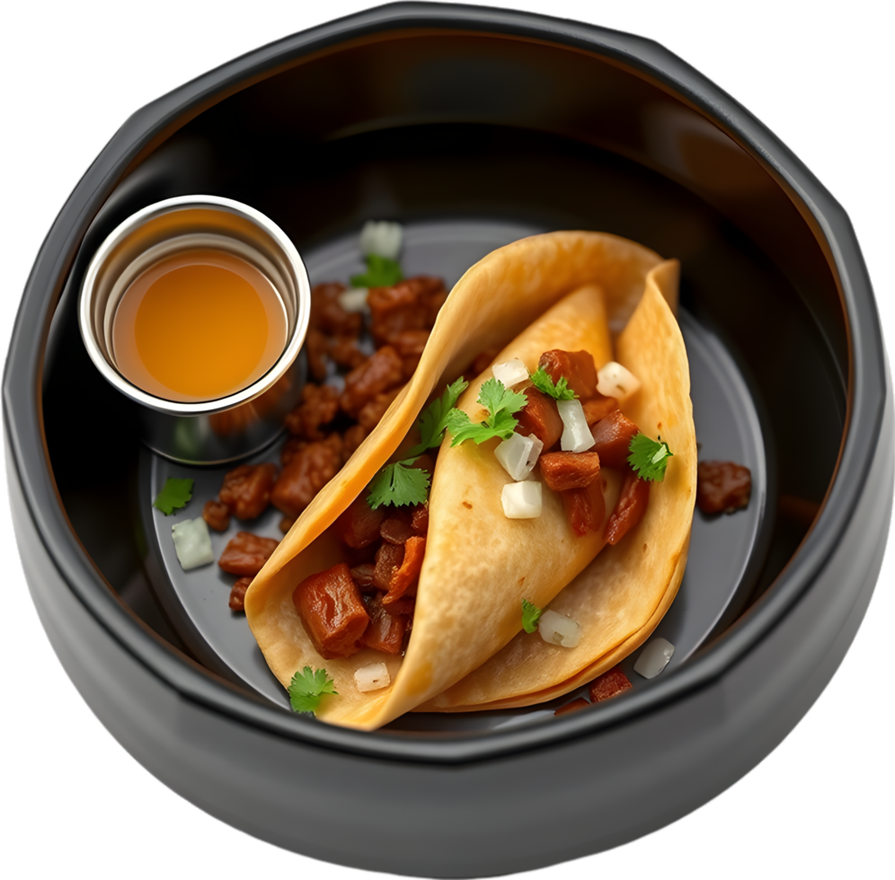 Spicy birria taco sketch dripping with hot juicy flavor. . png