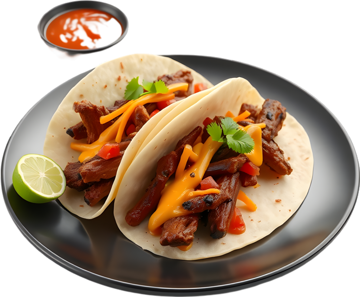 Mouthwatering tacos stuffed with birria and cheesy layers. . png