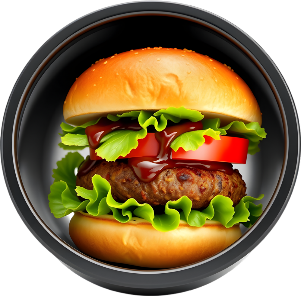 American burger clipart showing cheesy layers and toppings. . png