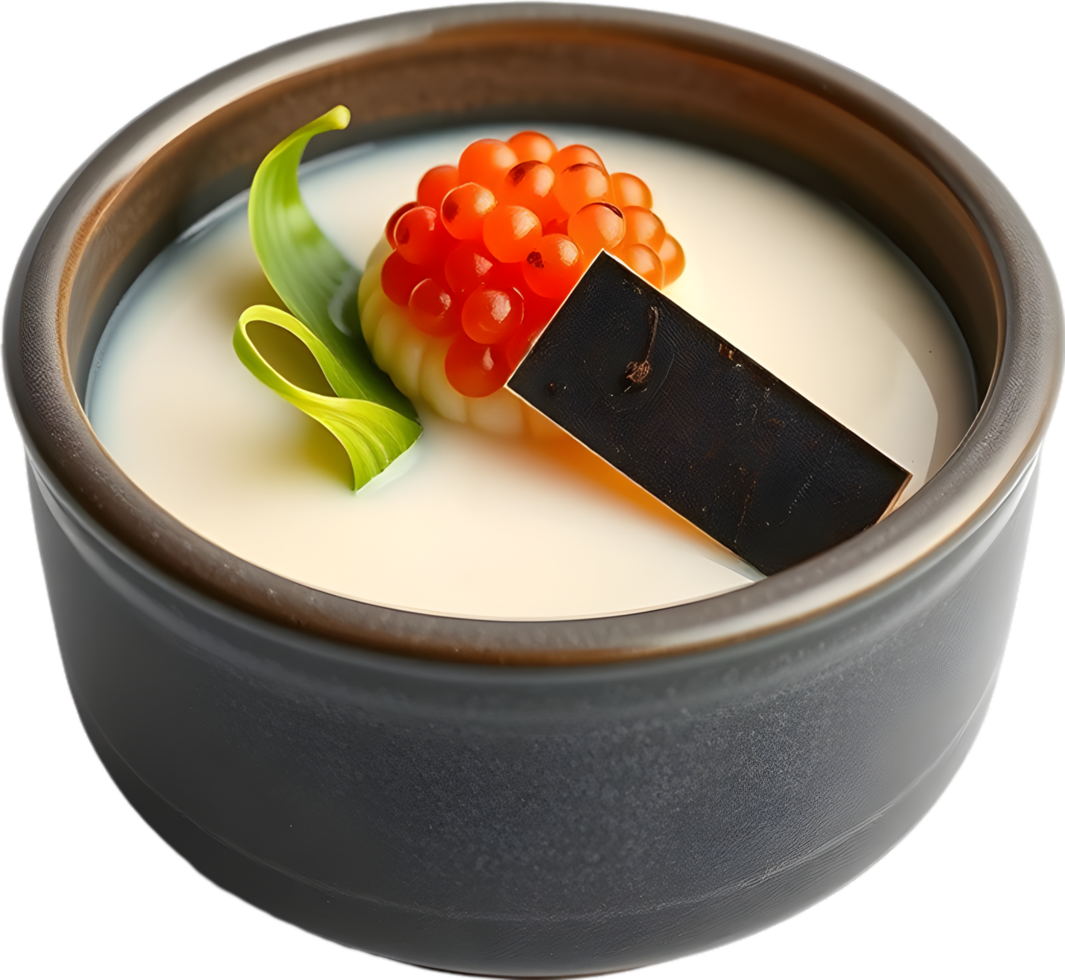 Tasty egg custard illustration with rich Japanese style. . png