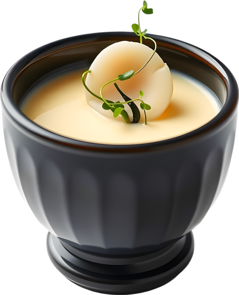 Soft custard chawanmushi food with tasty egg flavor. . png