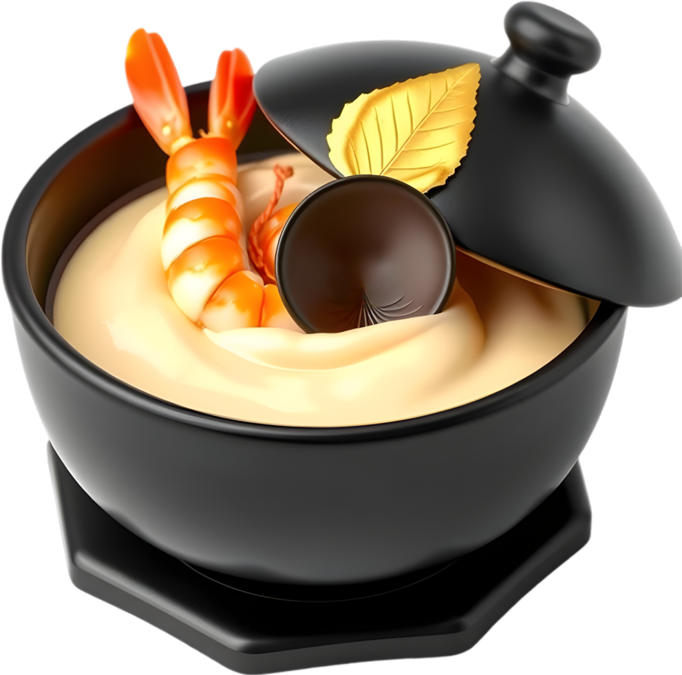Gourmet chawanmushi clipart of creamy rich savory food. . png