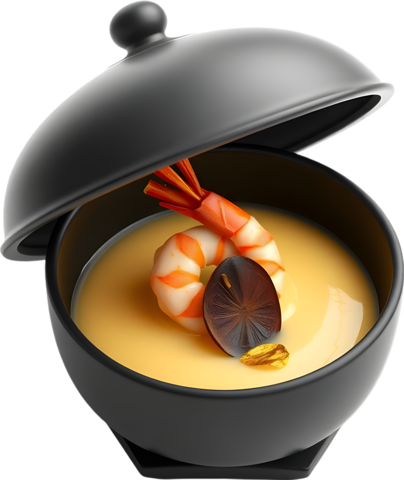Steamed chawanmushi bowl with warm umami rich custard filling. . png