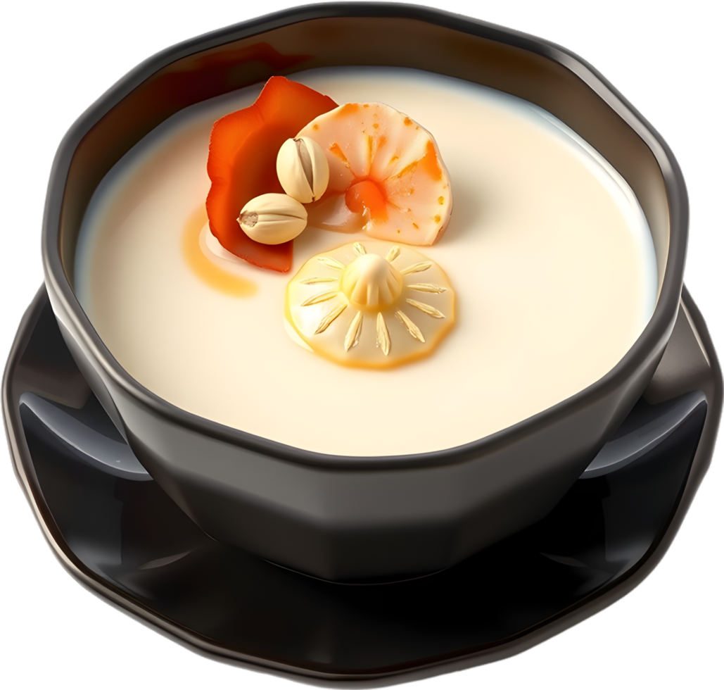 Chawanmushi food illustration featuring soft warm gourmet custard texture. . png