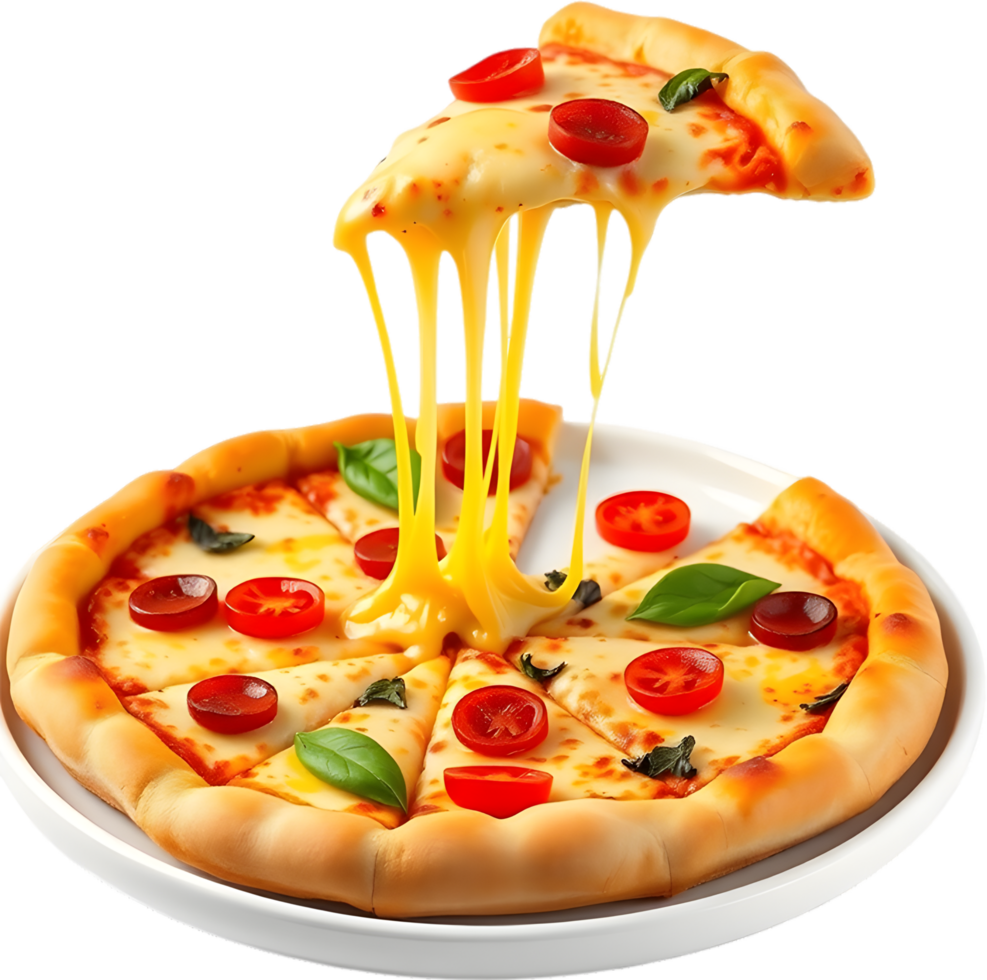 Pizza slice clipart with crusted cheese dripping hot. . png