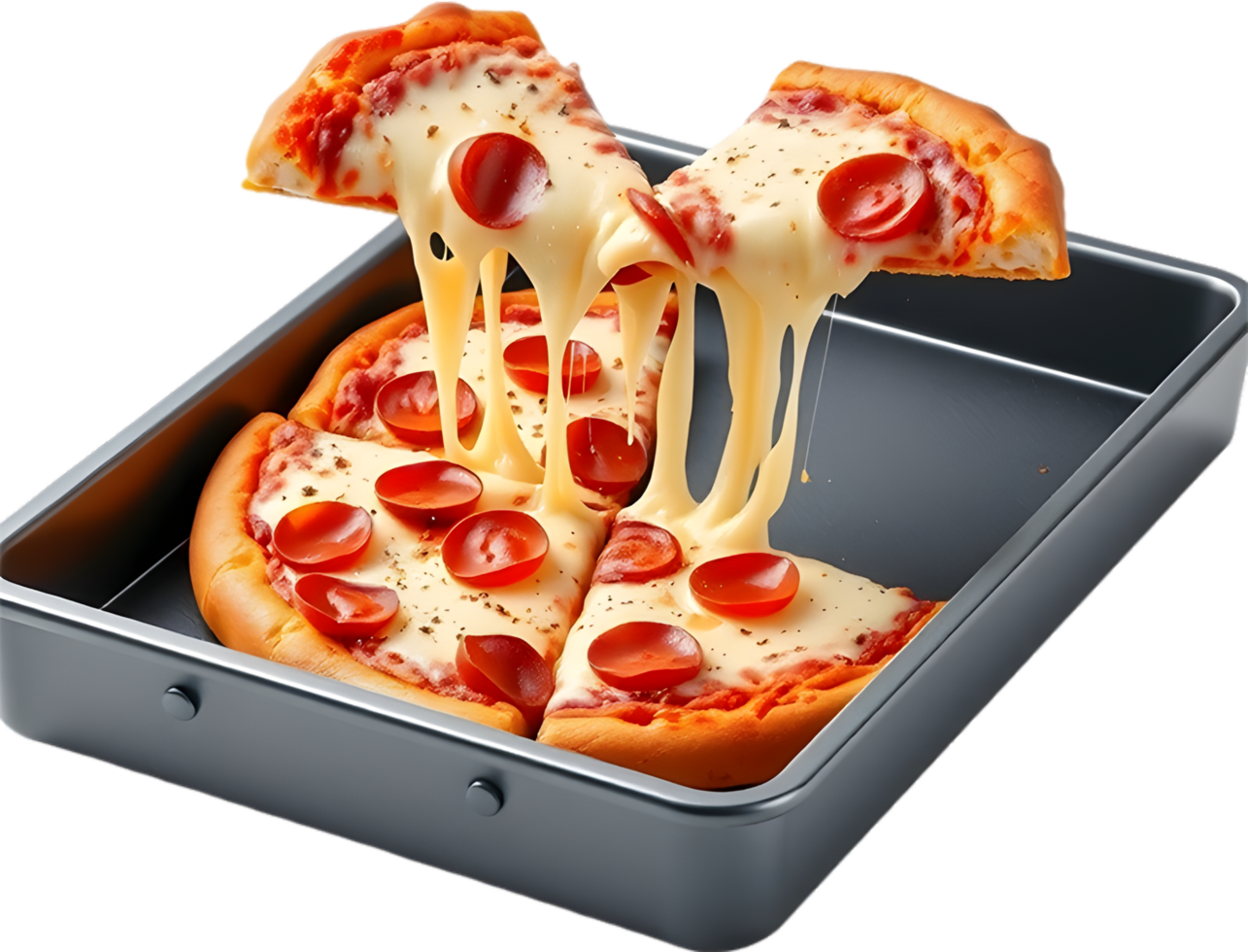 Pizza slice loaded with hot melted cheesy topping. . png