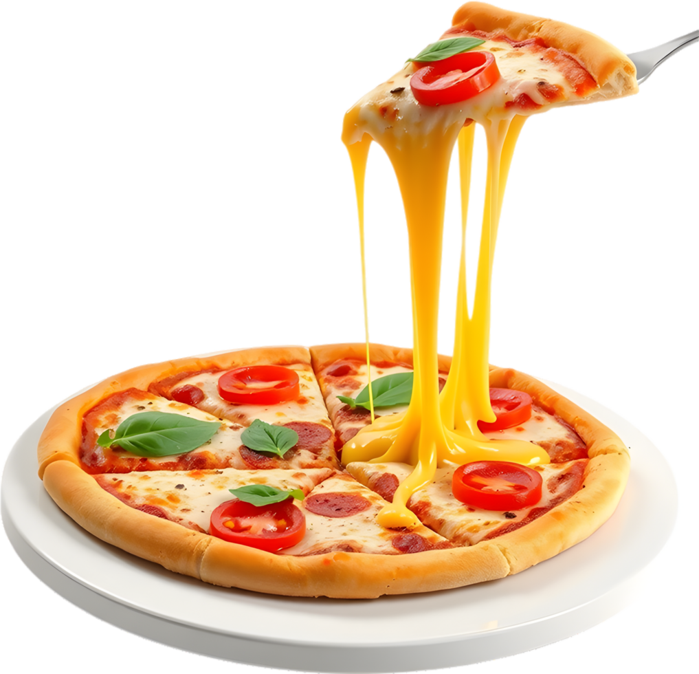 Pizza slice dripping cheese art crusted flavor topping. . png