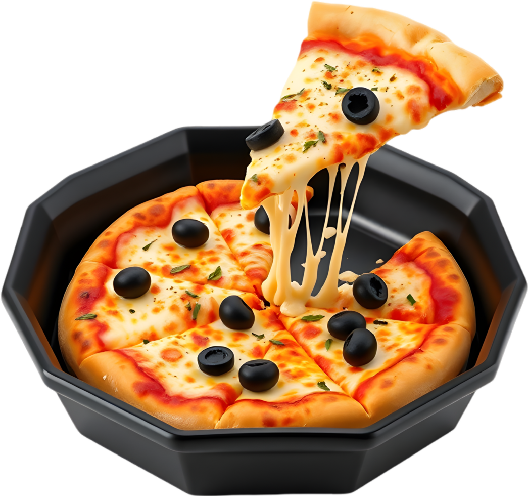 Mozzarella rich pizza slice cheesy crust pull design. . png