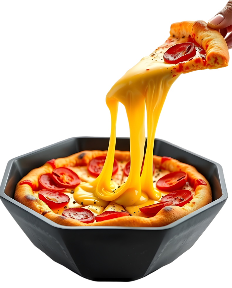Dripping hot cheese pizza slice crusted edge clipart. . png