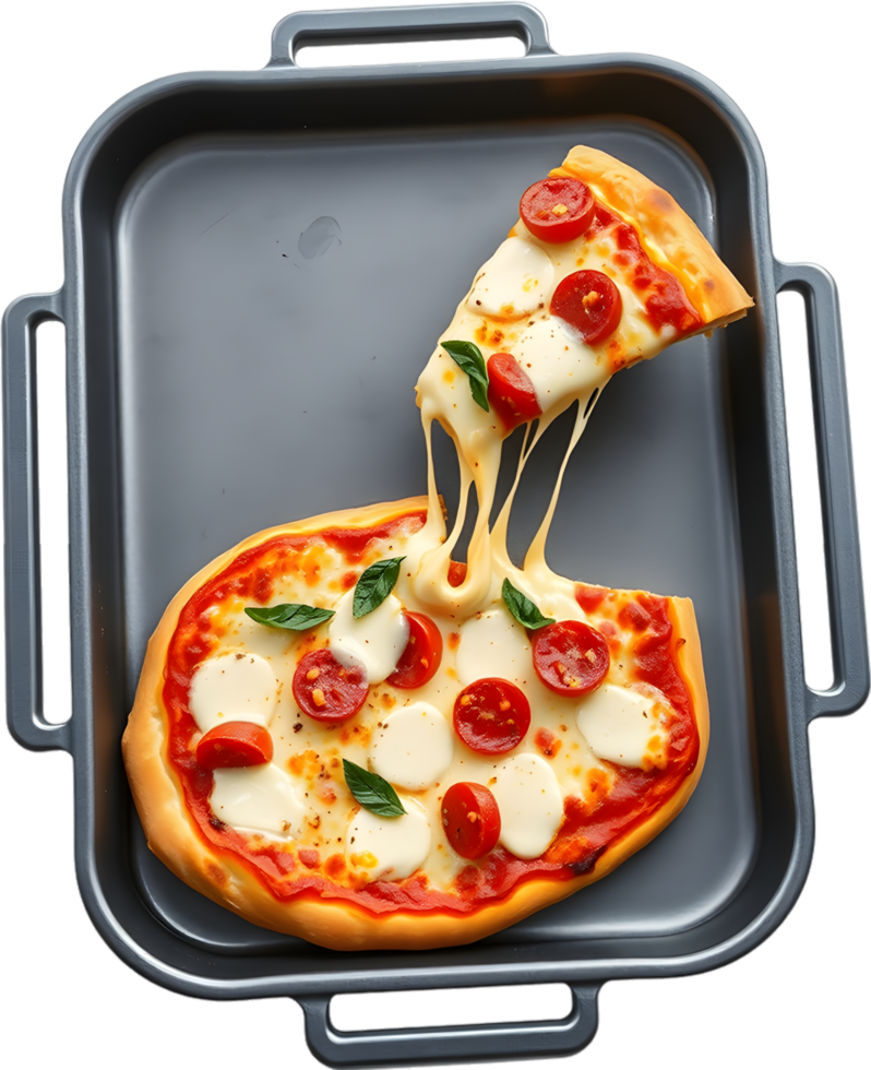 Hot cheesy pull pizza slice fresh baked clipart. . png