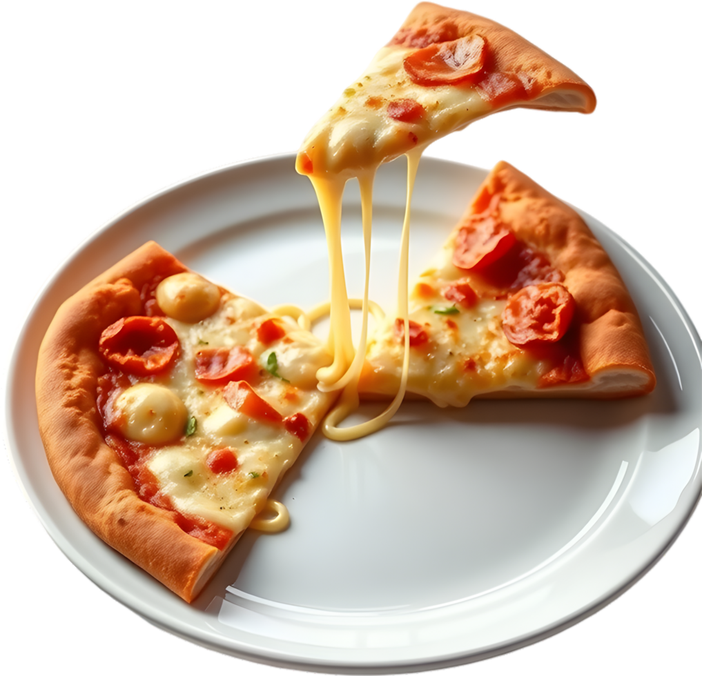 Mozzarella cheese pull pizza slice with flavor artwork. . png