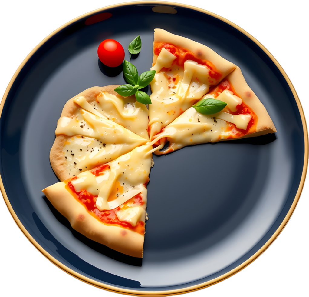 Oozing cheese pizza slice hot lunch snack artwork. . png