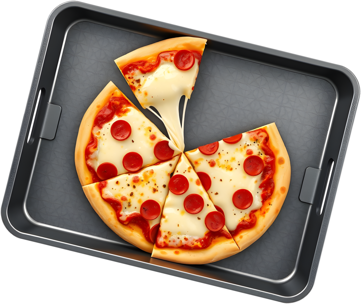 Cheesy gooey pizza slice with oozing mozzarella cheese clipart. . png