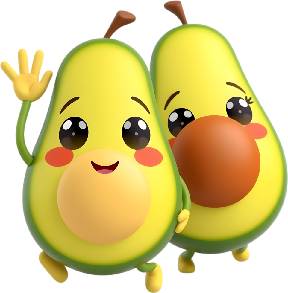 Digital avocado image created with expressive fun energy. . png