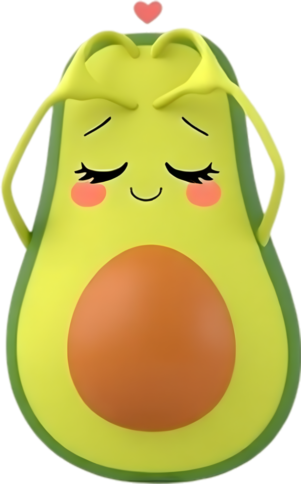Playful avocado character clipart for joyful design concepts. . png