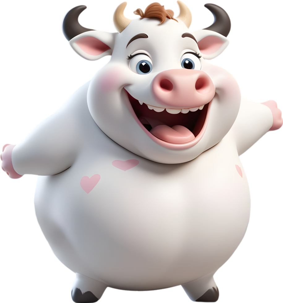 Cartoon cow artwork full of charm and sweet vibe. . png