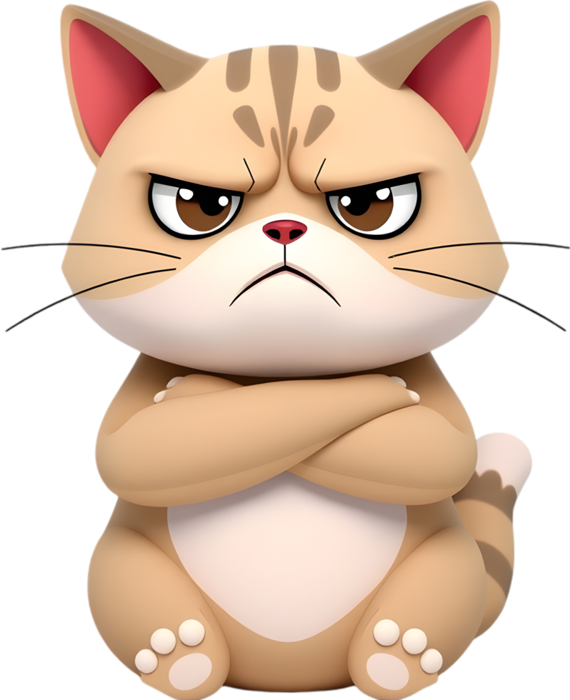 Grumpy cat clipart with adorable features and funny expressions. . png