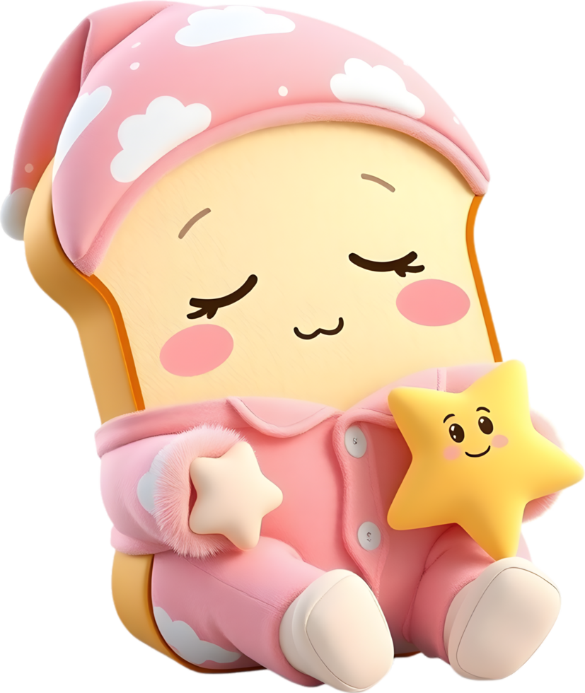 Adorable animated toast design with cheerful mood cartoon clipart. . png