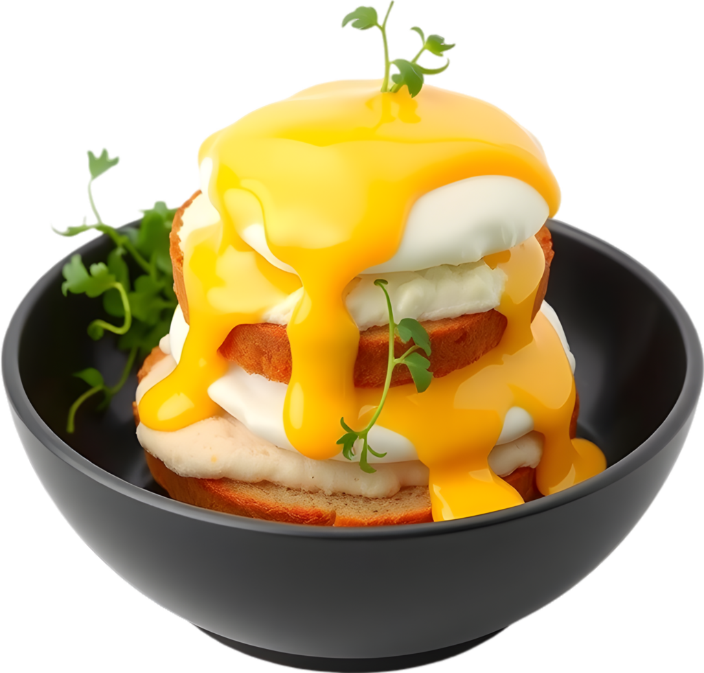 English Muffin Topped With Eggs And Classic Hollandaise. . png