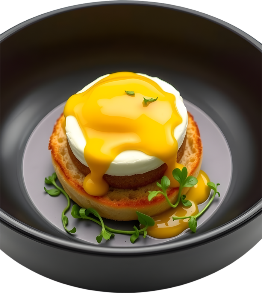 Breakfast Delight With Muffins and Creamy Poached Eggs. . png