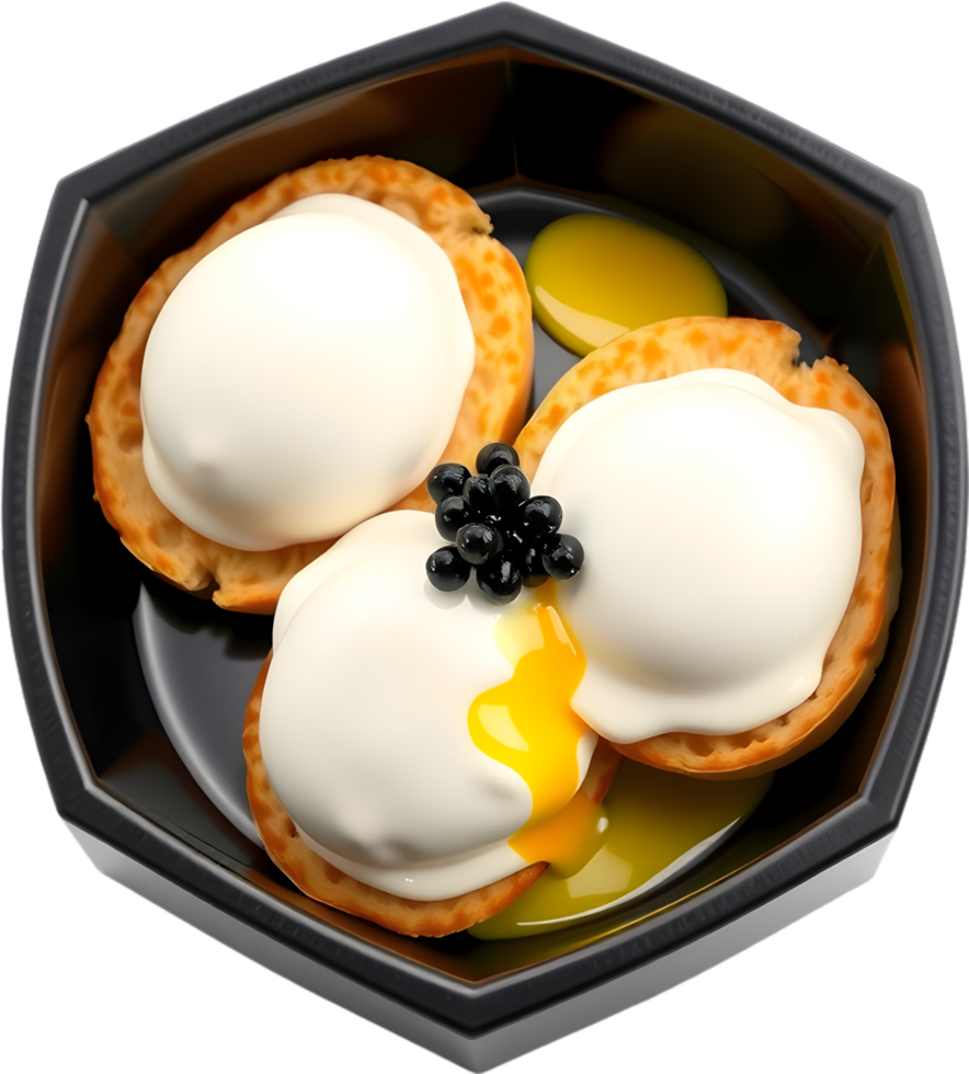 Elegant Brunch Plate Featuring Creamy Eggs and Golden Muffin. . png