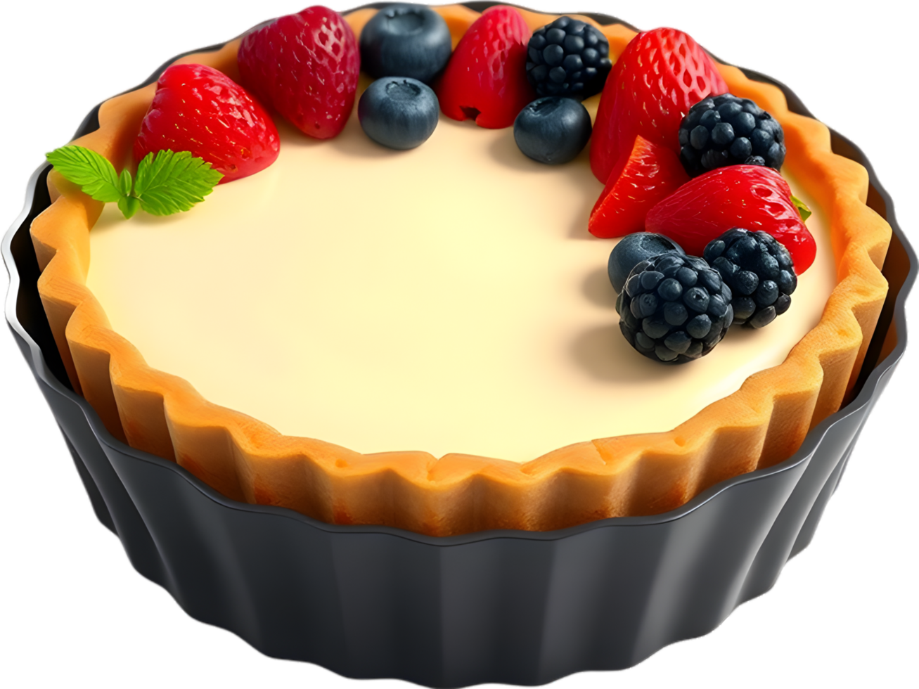 Clipart Sweet Tart Layered With Colorful Fruit and Berry Mix. . png