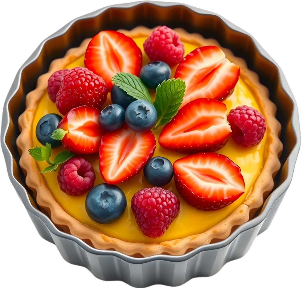 Clipart Tart Illustration Topped With Sweet Juicy Fresh Fruits. . png
