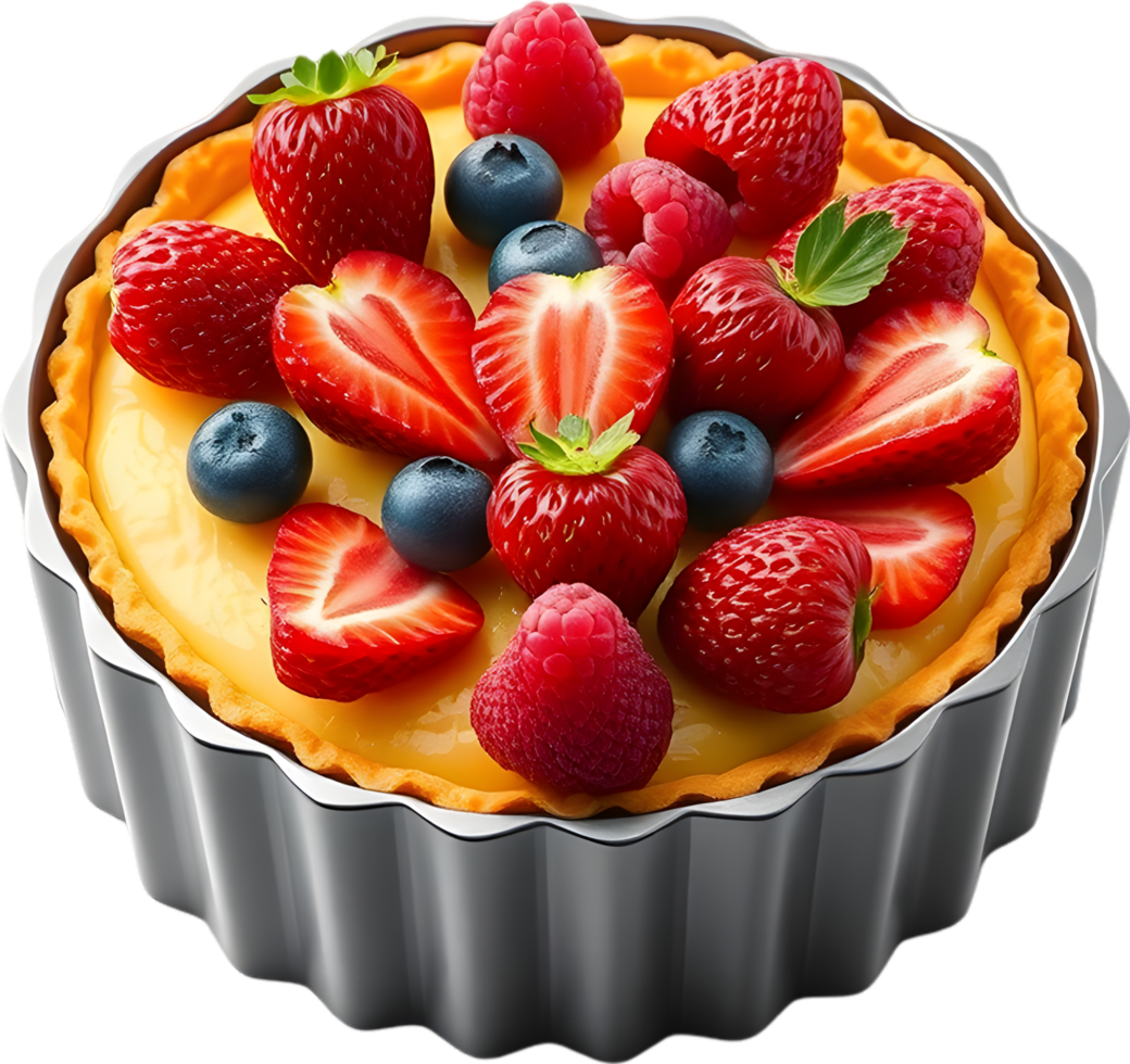 Delicious Tart Clipart Overflowing With Glazed Juicy Fruits. . png