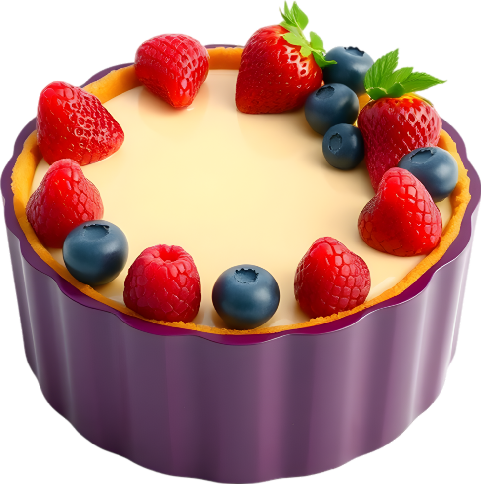 Glazed Fruit Tart Clipart Filled With Juicy Berry Medley. . png