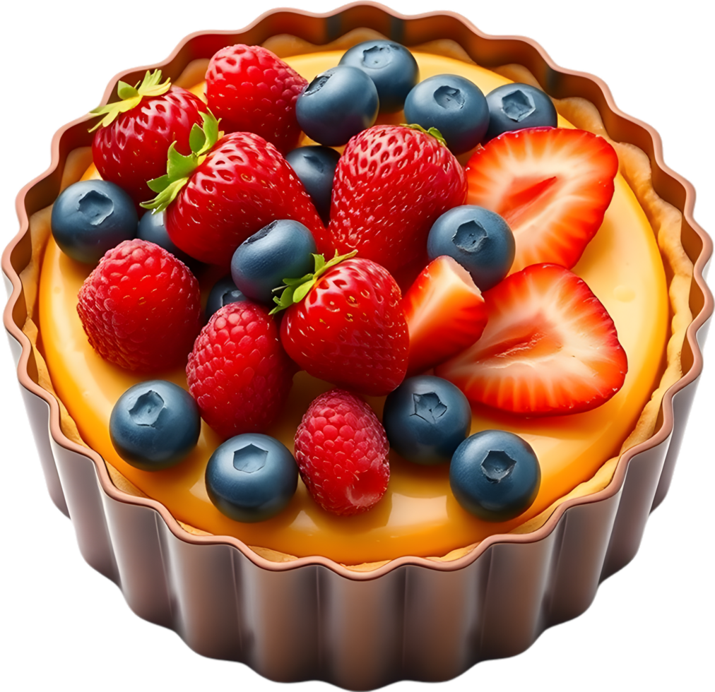 Juicy Summer Tart Clipart Topped With Bright Vibrant Berries. . png