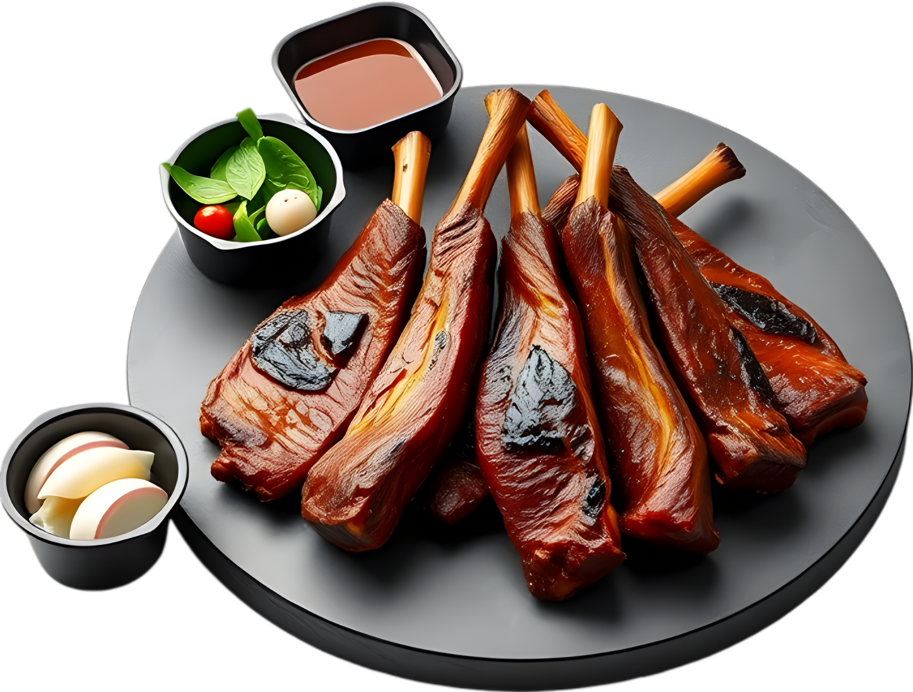 Clipart Featuring Grilled Korean BBQ with Hot Sizzling Cuts. . png