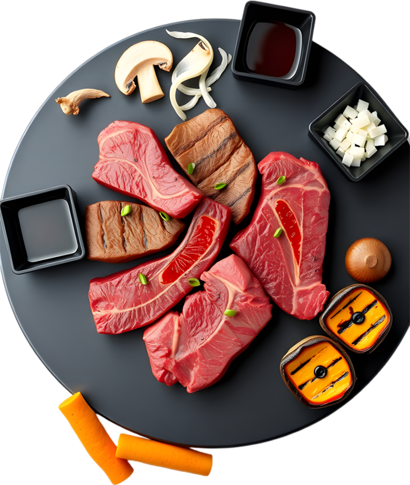 Grilled to Perfection Korean BBQ Clipart with Tasty Cuts. . png