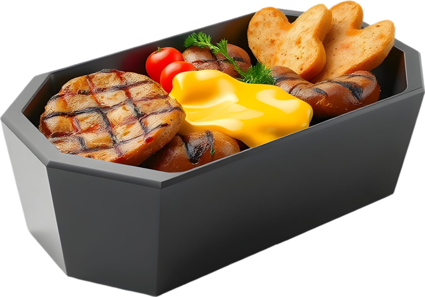Irresistible cheese and meat combo with perfectly cooked potatoes. . png
