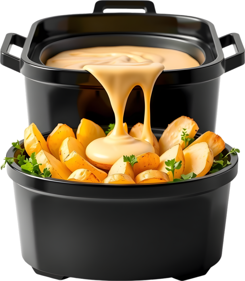 Melted cheese delicacy paired with potatoes and meat selection. . png
