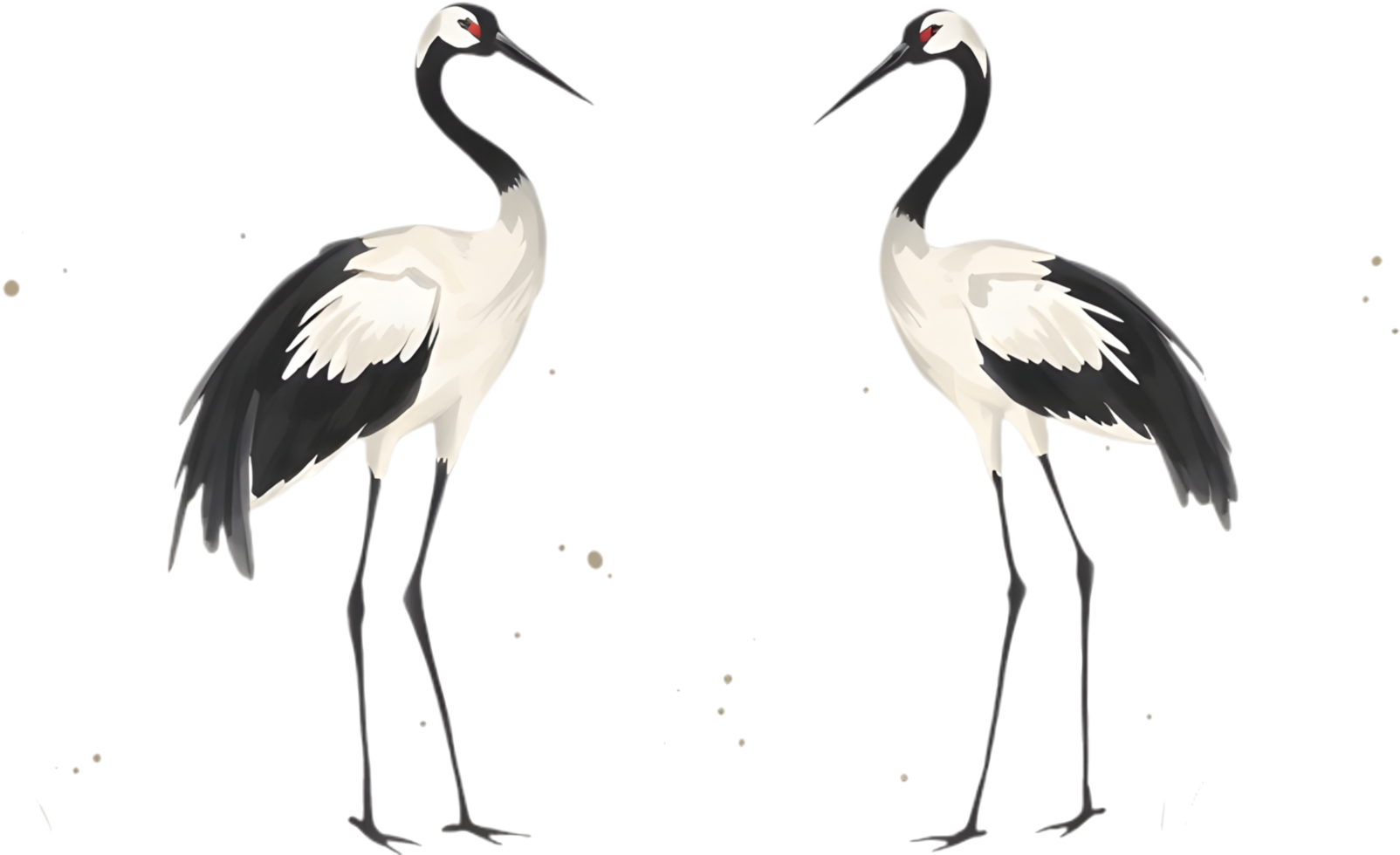 Timeless Japanese crane captured in artistic ink movement. . png