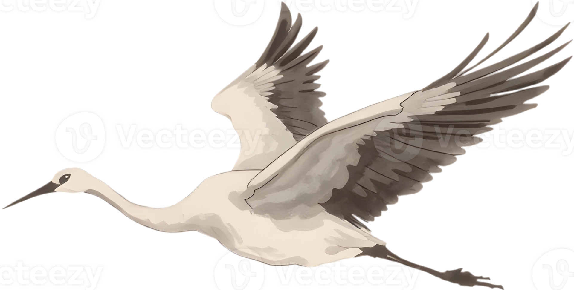 Flying bird captured in fluid motion with elegant ink style. . png