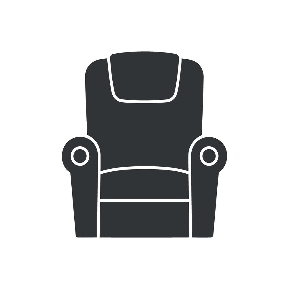 Simple Icon of a Comfortable Armchair for Home or Office Use vector