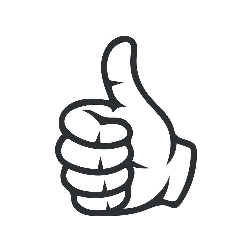 Cartoon Style Thumbs Up Hand Gesture Illustration Positive Feedback Approval vector