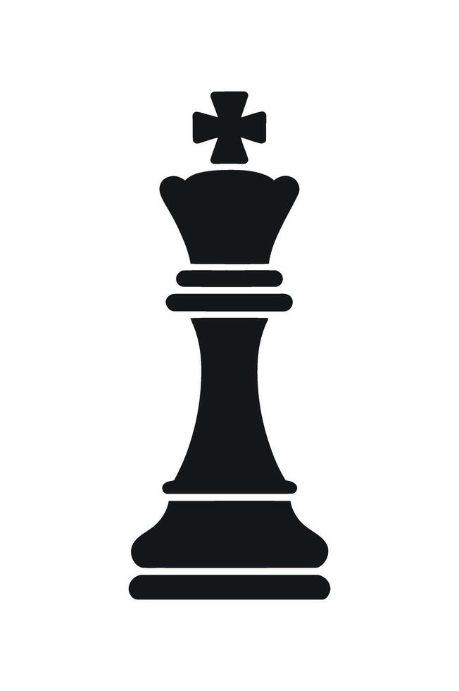 Simple Black Silhouette of a Chess Queen Piece Icon Isolated on White Background vector