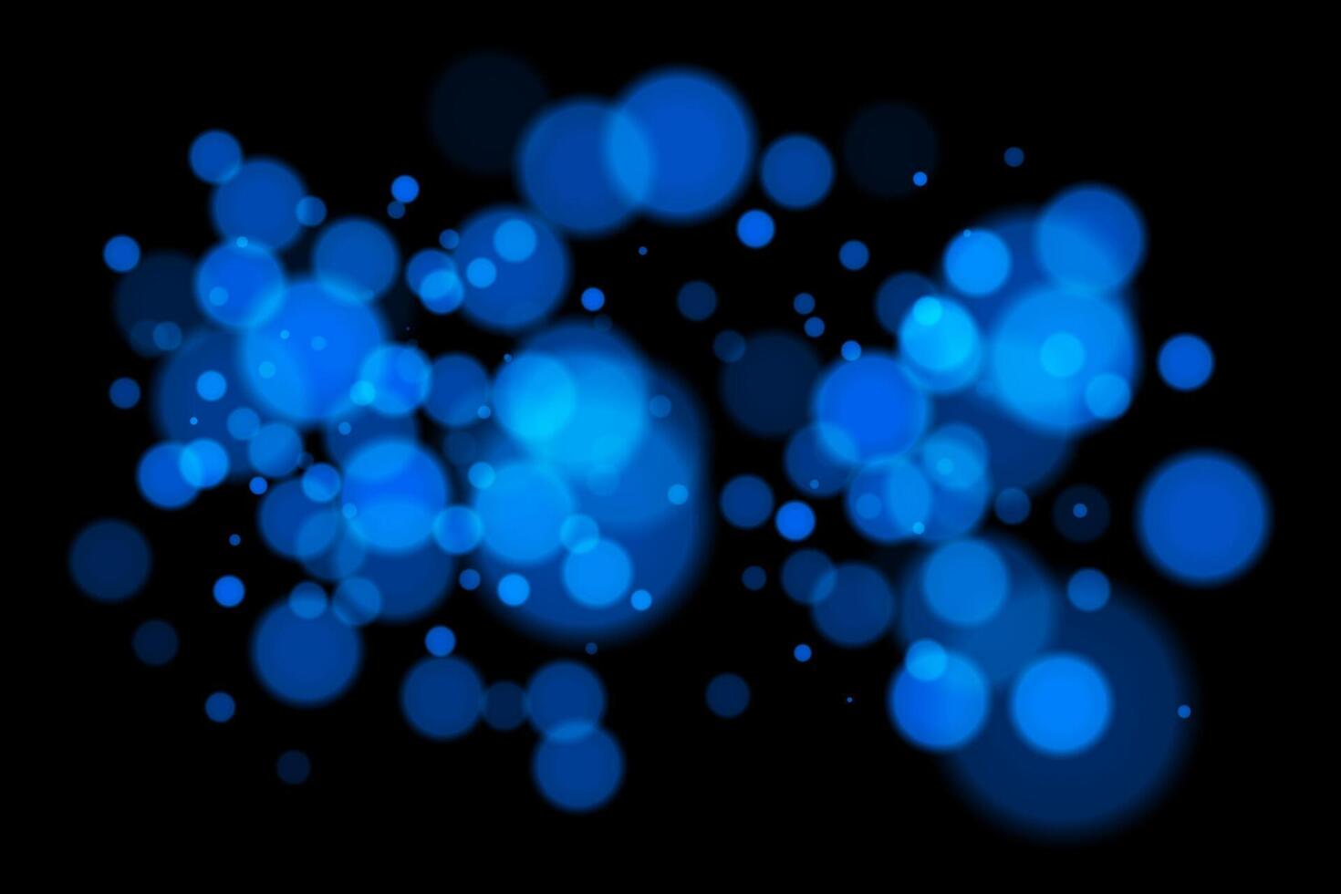 Blue circles on black background vector