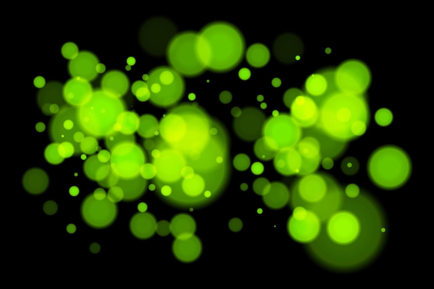Green circles on black background vector